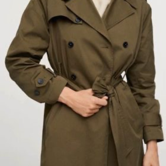 (New) Mango Cotton Classic Trench Coat - Size XS - Picture 5 of 8
